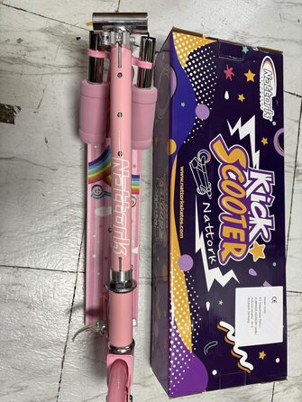 Дитячий ролер Nattork: легкий, складний, з регулюванням висоти, до 50 кг, рожевий