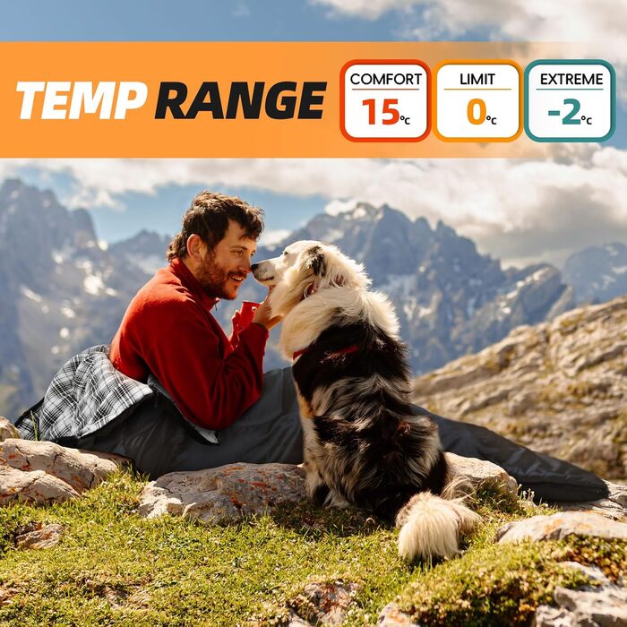 Сплячі мішки MEREZA XL для чоловіків та жінок. Великий, широкий спальний мішок для кемпінгу. Теплі спальні мішки для дорослих великих розмірів з компресійним мішком. Підходять для холодної погоди (пильно-блакитний)