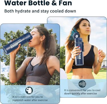 Спортивна термобутилка HandFan 710 мл, нержавіюча сталь, BPA Free, герметична, для води та напоїв з газом, для велоспорту, школи та фітнесу, синя