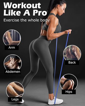 Еластичні гумки для фітнесу Zacro: набір для йоги, пілатесу, силових тренувань та фізіотерапії (6 шт.)