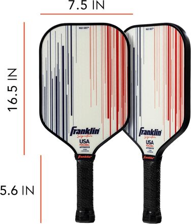 Професійна ракетка для піклболу Franklin Sports Signature Series з MaxGrit, 13/16 мм поліпропіленовий сердечник, для турнірів, сертифікована USAPA