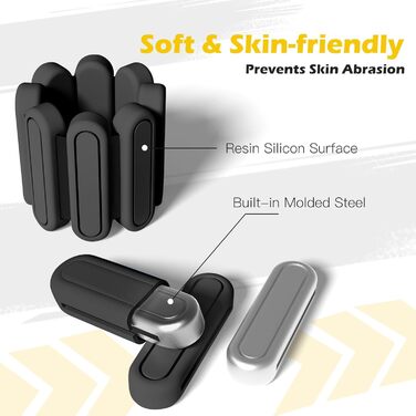 Набір манжет для ніг та зап'ясть Jueachy 1 кг (2 шт. по 0.5 кг) - для фітнесу, йоги, аеробіки, пілатесу. Чорний колір