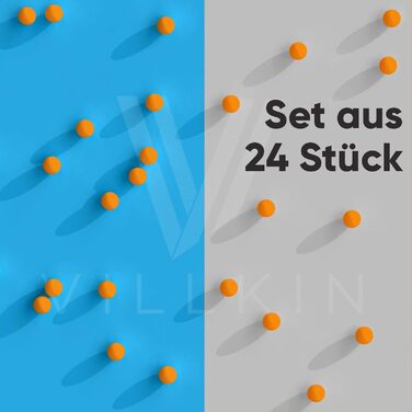 Набір тенісних м'ячів Villkin 3 зірки 40+ 24 шт. - Міцні м'ячі для настільного тенісу для відпочинку та змагань. Оранжеві м'ячі 40 мм.