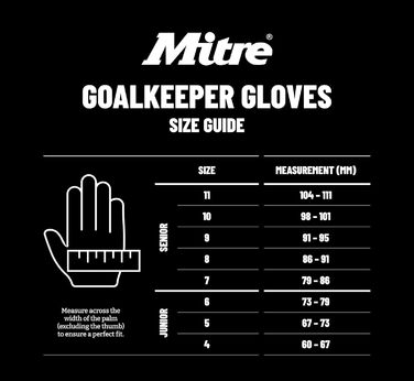 Воротарські рукавички Mitre Magnetite для футболу, розмір 10, чорні/сині/жовті, високий комфорт