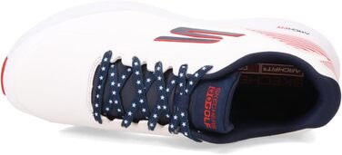 Гольф-взуття Skechers Max Fairway 3 Arch Fit для чоловіків без шипів (46.5 EU, Білий, Морська хвиля, Червоний)