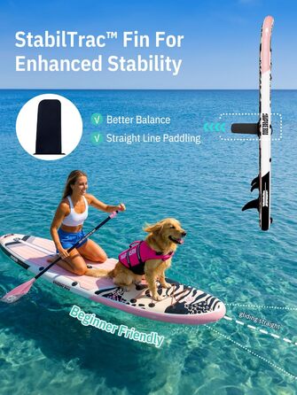 Надувне SUP-борд Niphean Stand Up Paddle Board з сидінням та аксесуарами, 320см, 200кг, для 2 осіб, StabilTrac-Fin