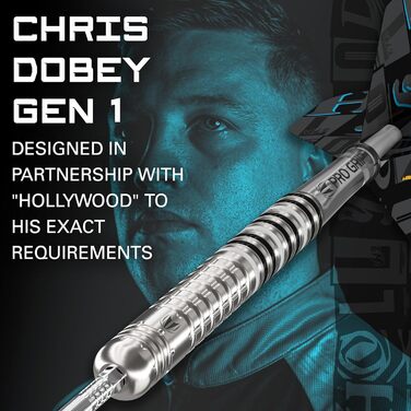 Дротики Target Chris Dobey G1 22g/23g/24g, 90% вольфрам, сталевий наконечник, Swiss Point