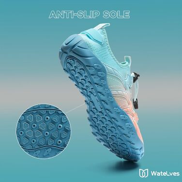 Взуття для плавання та відпочинку WateLves: чоловічі та жіночі шльопанці для пляжу, басейну та серфінгу, розмір 39 EU, рожевий та блакитний кольори