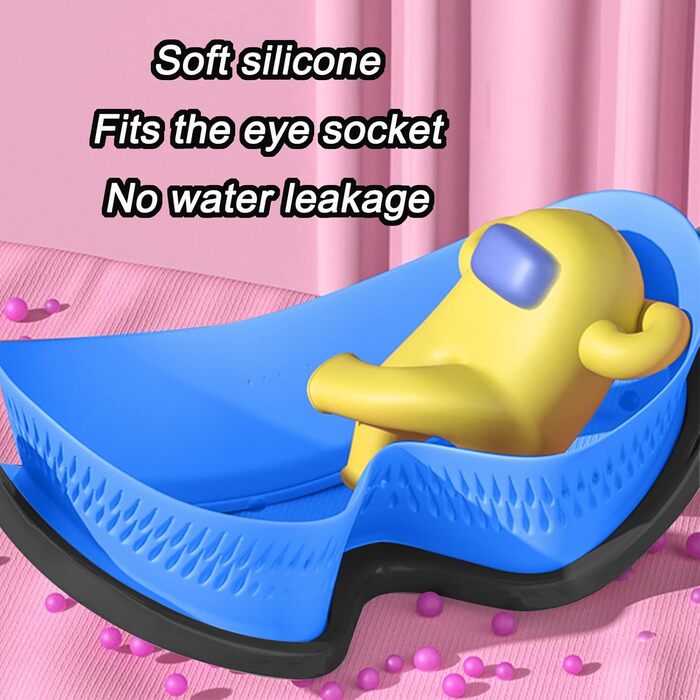 Дитячі окуляри для плавання SWAUSWAUK - окуляри для плавання для дітей 4-12 років, велике об'єктив, антифог, водонепроникні, комфортні (чорний & блакитний)