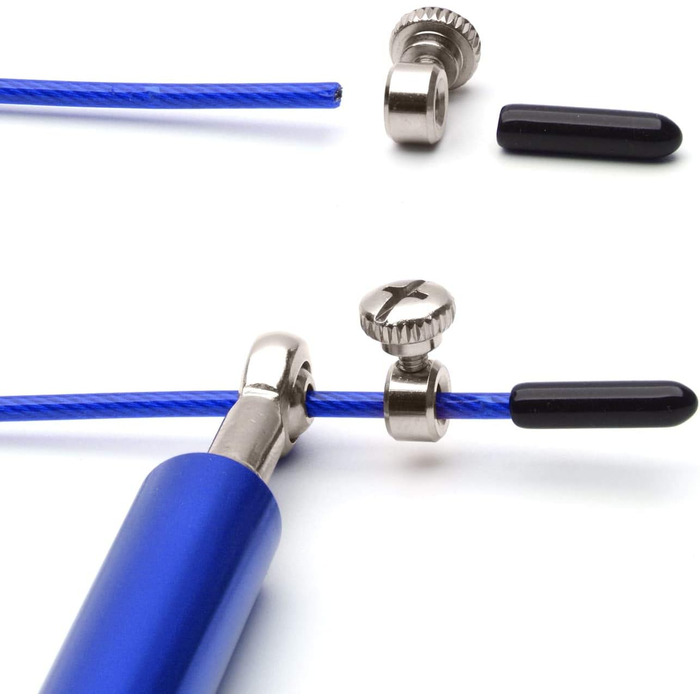 Скакалка CKB LTD Elite Speed-Springseil для дорослих, з сумкою, преміум-алюмінієві ручки, фітнес, регульований, 3 м, функціональне тренування, 1 шт., морської синій