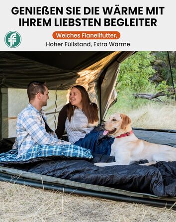 Сплячий мішок KingCamp Flannel для дорослих, 4 сезони, ультралегкий, бавовна, теплий, ковдровий, водонепроникний, для кемпінгу та повсякденного використання, чорний, L, блискавка