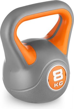Гиря Gymtek 8 кг, ергономічна ручка, для силових тренувань, фітнесу, домашнього спортзалу, помаранчева