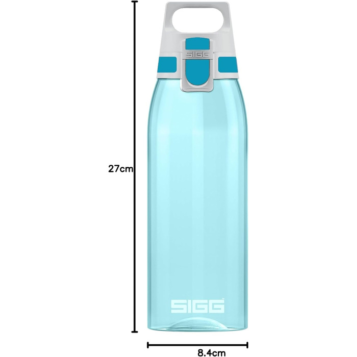 Пляшка для води SIGG Tritan 1 л Aqua, легка, герметична, для газованих напоїв, BPA-free, підходить для миття в посудомийній машині
