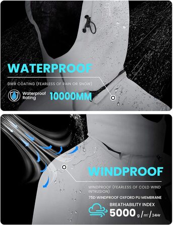 Чоловіча водонепроникна лижна куртка WUFU, тепла зимова модель, вітрозахисний Windbreaker, колір сірий (3XL)