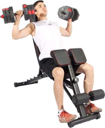 Складніша лава для тренувань Sogesfurniture з регульованою спинкою, для пресу та спини, BHEU-PSBB004