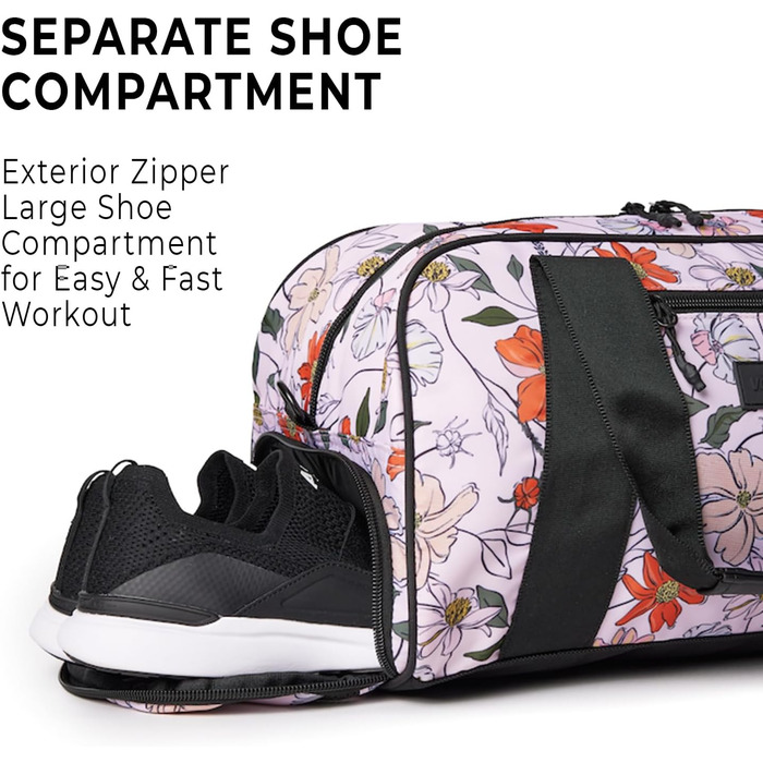 Спортивна сумка Vooray Burner 23 л з відділенням для взуття, 39 см, Flower Power