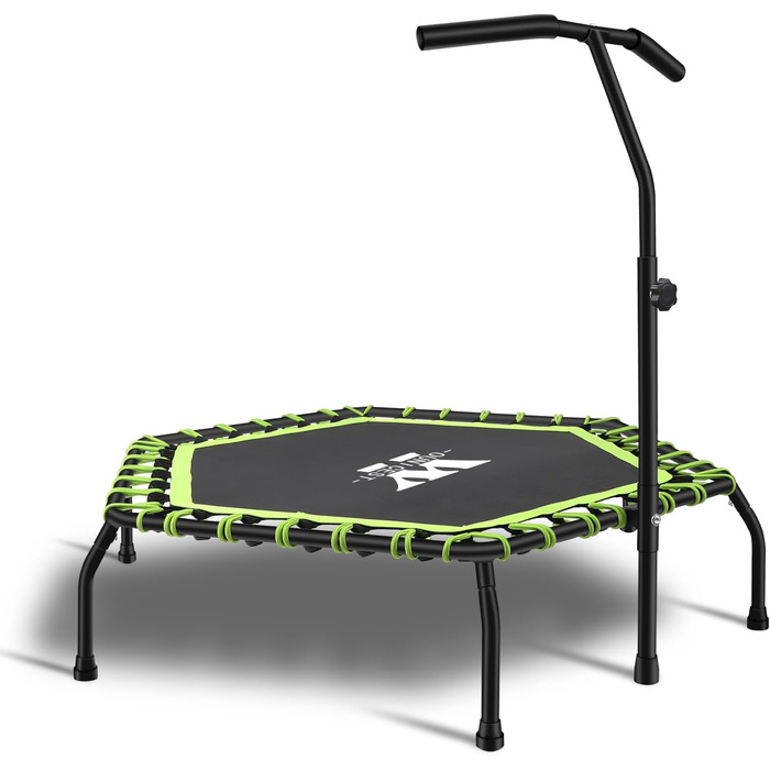 Трамплін для фітнесу 112 см, міні-трамплін для дому, регульована ручка (3 положення), система пружин, до 150 кг