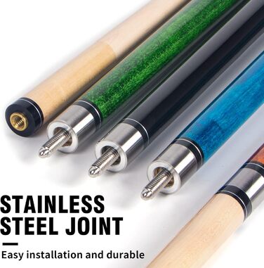 AKLOT Набір київ для більярду (4 шт.) з канадського клена, 58 дюймів, для професійних гравців, 18/19/20/21 oz