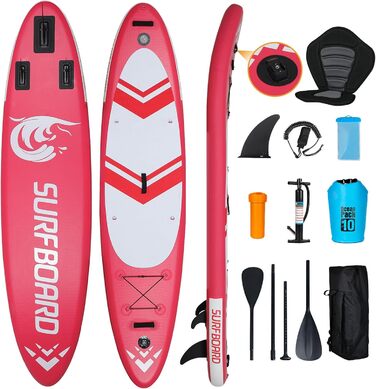 Надувна SUP-дошка ZealWe 320/335 см з аксесуарами, серфборд до 150 кг, комплект: алюмінієве весло, сидіння, рюкзак, насос