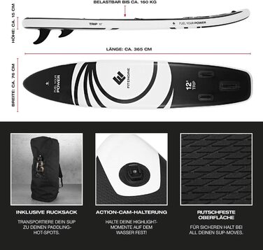 Надувне SUP-борд FitEngine SUP Allrounder Racer Junior 8' - 12'' | Комплект з Drybag, чохлом для телефону та ін. | Якість Drop-Stitch від Allrounder 12' - 365 см