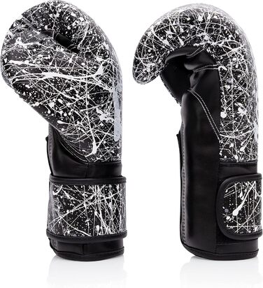 Боксерські рукавички Fairtex BGV14 для Муай Тай та кікбоксингу, тренувальні, 12 oz, чорні/білі, унісекс, для дітей і дорослих