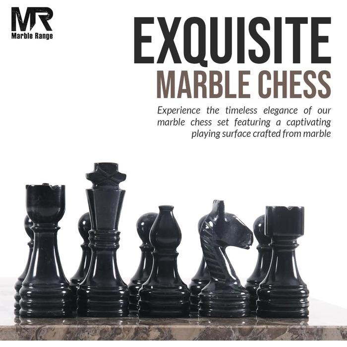 Шаховий набір з мармуру для дорослих, ручної роботи, чорний та океанічний, 32 фігури, 2 додаткові королеви, коробка для зберігання, розкішна подорожна гра, елегантний подарунок для дому