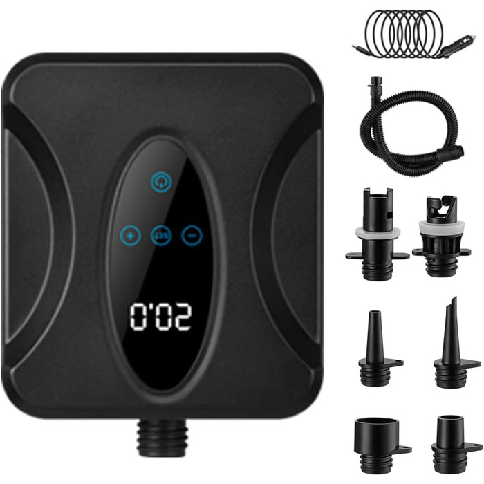 Насос SUP JoyFan: електричний, 12V, високий тиск 20PSI, швидке надування/здування, автовимкнення, чорний, універсальний