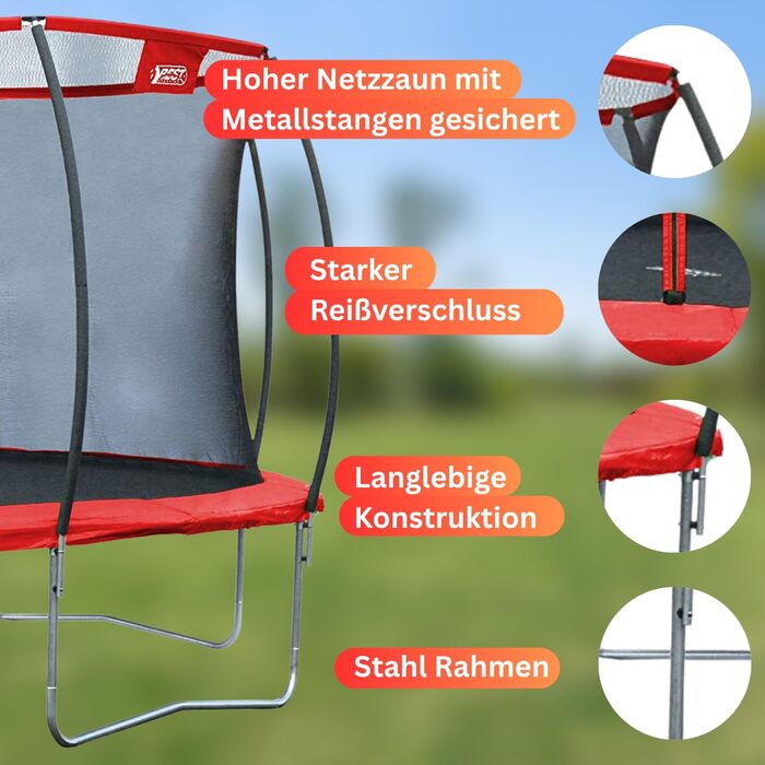 Батут спортивний Superstar 2.0 I Трамплін для саду I Якісний та великий з сіткою безпеки I Ø 366 см I Макс. вага користувача 150 кг I Для дітей