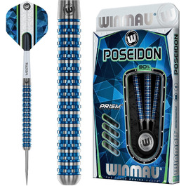Дротики WINMAU Poseidon 24 г вольфрамові зі сталевим наконечником, професійні, з оперенням та хвостовиками