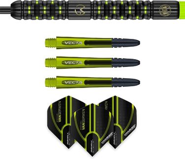 Дротики WINMAU Michael Van Gerwen MvG Adrenalin 23 г професійні, вольфрамові, для дартсу, з наконечником Steeltip, комплект з оперенням і шафтами