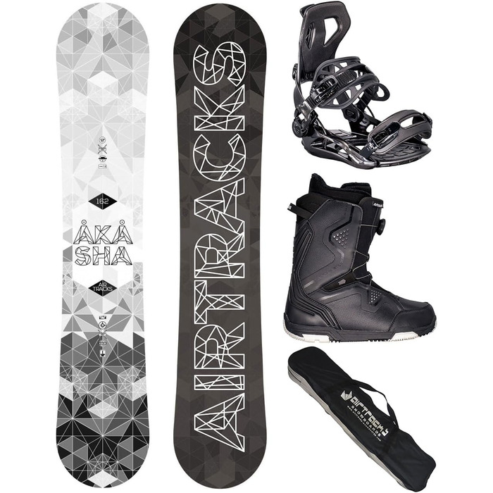 Airtracks Snowboard Set Akasha Wide Hybrid Rocker: сноуборд, кріплення Master, черевики, сумка (152, 157, 159, 162 см)