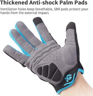 Велосипедні рукавички Vofinger для чоловіків та жінок, MTB, сенсорний екран, синій (S)