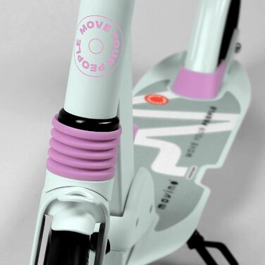 Електросамокат Movino City Light для дітей та підлітків: LED, амортизатори, колеса 180мм, регульований кермо, протиковзкі ручки (М'ятний/Рожевий)