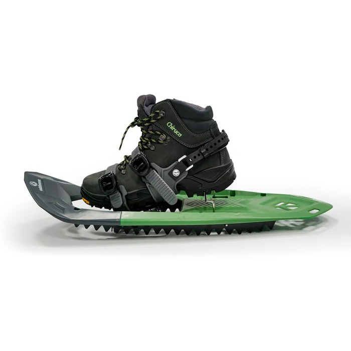 Снігоступи outdoorer SnowClimber M 25'' із підйомною п'ятою та кріпленням, для активних прогулянок, зелені