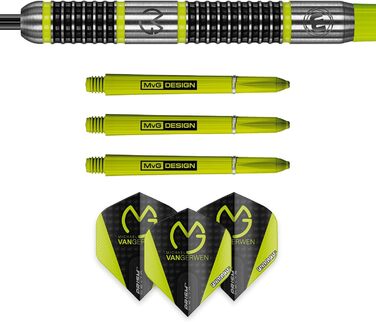 Дротики WINMAU Michael Van Gerwen MvG Aspire із вольфраму зі сталевим вістрям, призмовими крилами та нейлоновими держателями