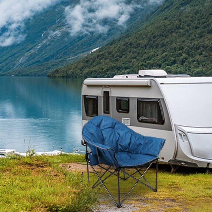 Крісло для кемпінгу High Point Sports Moon Chair XXL: широке, розкладне, до 150 кг, для відпочинку на природі та вдома