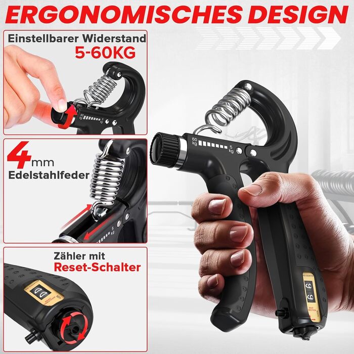 Набір для тренування рук FUNFLEX: 5шт. (підсилювач сили, розтягувач пальців, тренажер зап'ястя)