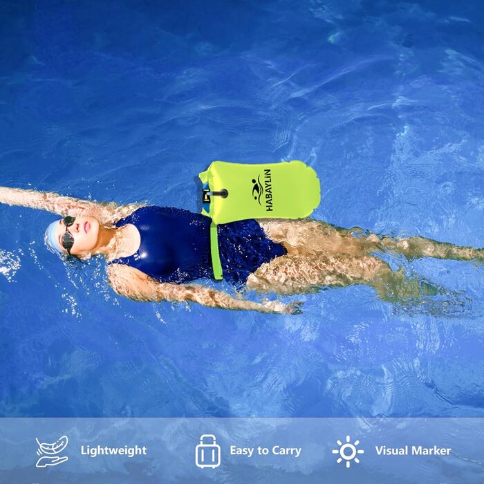 Надувна плавуча шийка 20L для дорослих та дітей - безпечний плавальний засіб для відкритих вод та триатлону (жовтий)