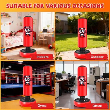 Груша боксерська дитяча Ninonly з рукавичками для боксу, карате, тхеквондо (130 см, Панда)