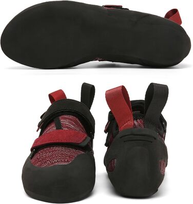 Кріпи для скелелазіння чоловічі/жіночі для залу, початківці, боулдеринг, тренувальні (43 EU, Червоний/Бордовий)