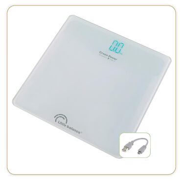 Ваги для людей LITTLE BALANCE 8656 Blue Tech USB-R, без батарей, перезаряджувані, USB, ремонтопридатні, до 200 кг, білі