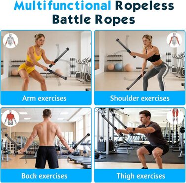 Битва-канат Battle Rope (2 шт.) для фітнесу вдома та в залі, без мотузки, для рук, корпусу, сідниць, спини та ніг