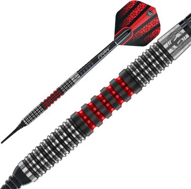 Дротики WINMAU Joe Cullen 22 грамів Softip професійні, вольфрамові, з комплектом хвостовиків і оперення