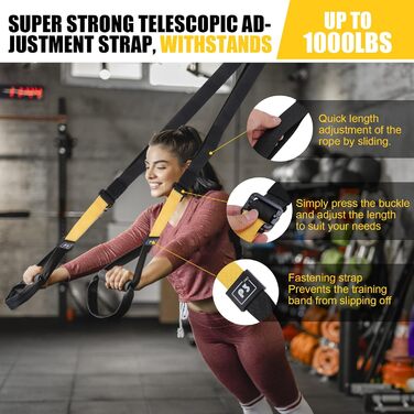 Слінг-тренажер для комплексних тренувань вдома - повний комплект з сумкою та інструкцією, жовтий