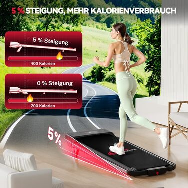 Складана бігова доріжка HomeFitnessCode з регулюванням нахилу — електричний Walking Pad для дому та офісу, компактна доріжка для ходьби, чорна