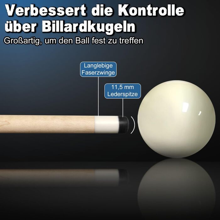 Більярдний кий Pool Queue, 58 дюймів, канадський клен, професійний, синьо-білий