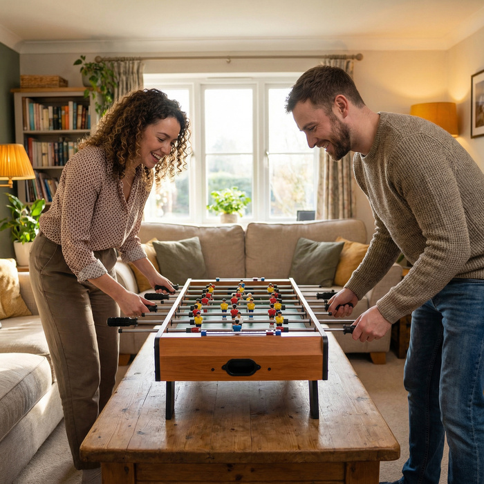 Настільний кикер з трубками з нержавіючої сталі для підлітків та дорослих, 84,5x40x61,2 см, чорний