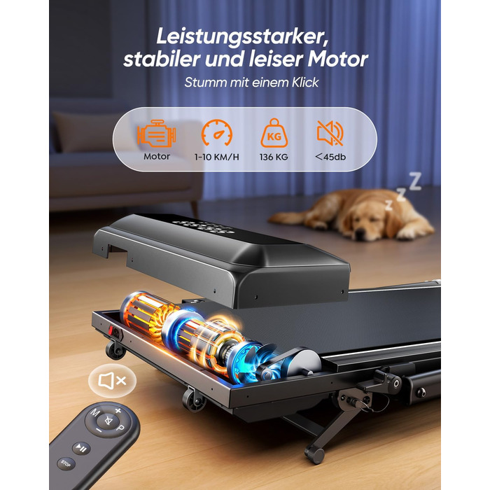 Біговий доріжка для дому з нахилом 5 в 1, 12% нахил, 2.5HP, складана, для дому та офісу, LED-дисплей, до 136 кг, без встановлення (чорно-біла, 137.01*71.81*13.00 см)