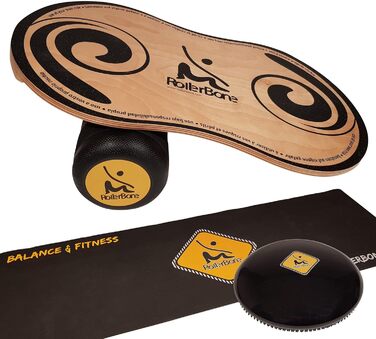Балансборд RollerBone 1.0 Pro Set з Softpad та килимком для тренувань, балансувальна дошка