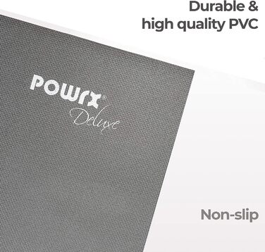 Йога-мат POWRX PVC 173x61 см, 4 мм, нековзкий, для фітнесу, пілатесу, тренувань, подорожей
